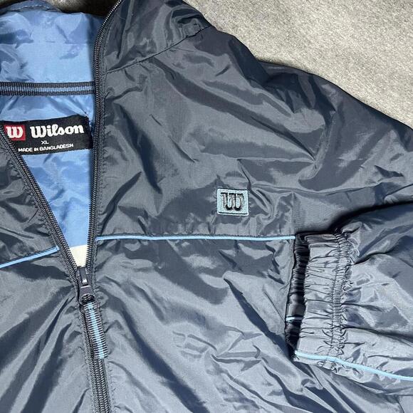 Wilson Men's Golf Windbreaker Jacket XL Black with Blue Trim Mens size XL - Picture 3 of 7